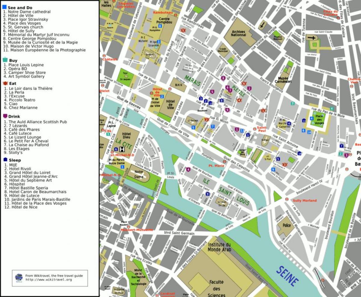 Carte 4ème arrondissement Paris