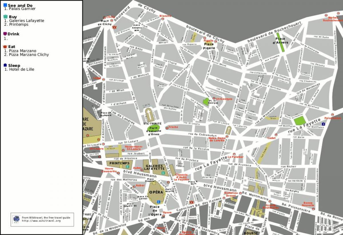 Carte 9ème arrondissement Paris