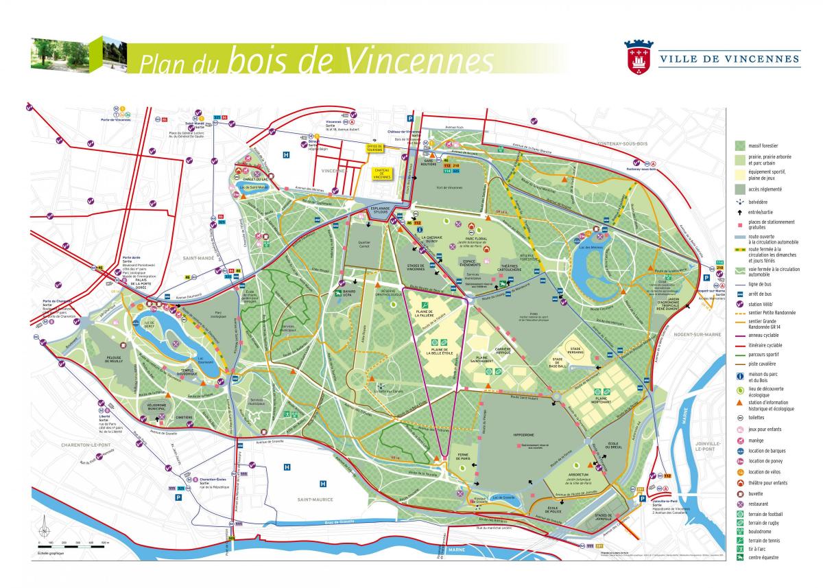 Carte Bois de Vincennes