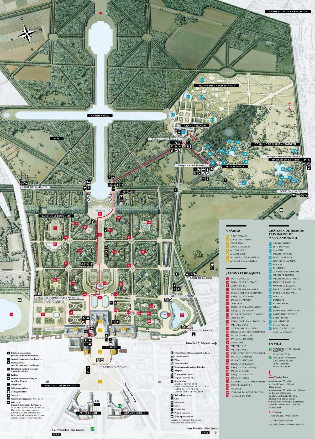 Carte jardin Chateau de Versailles