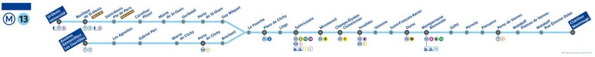 Carte métro Paris ligne 13