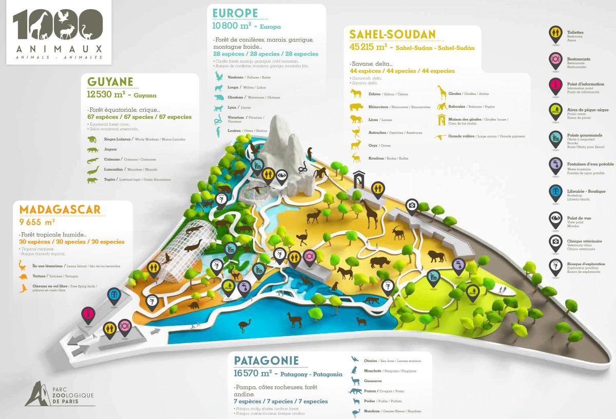 Carte zoo de Vincennes