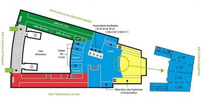 Carte de l'université Dauphine Etage 1