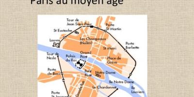 Carte de Paris au Moyen-age