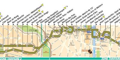 Carte du bus Paris ligne 57