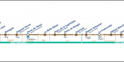 Carte du tramway Paris T7