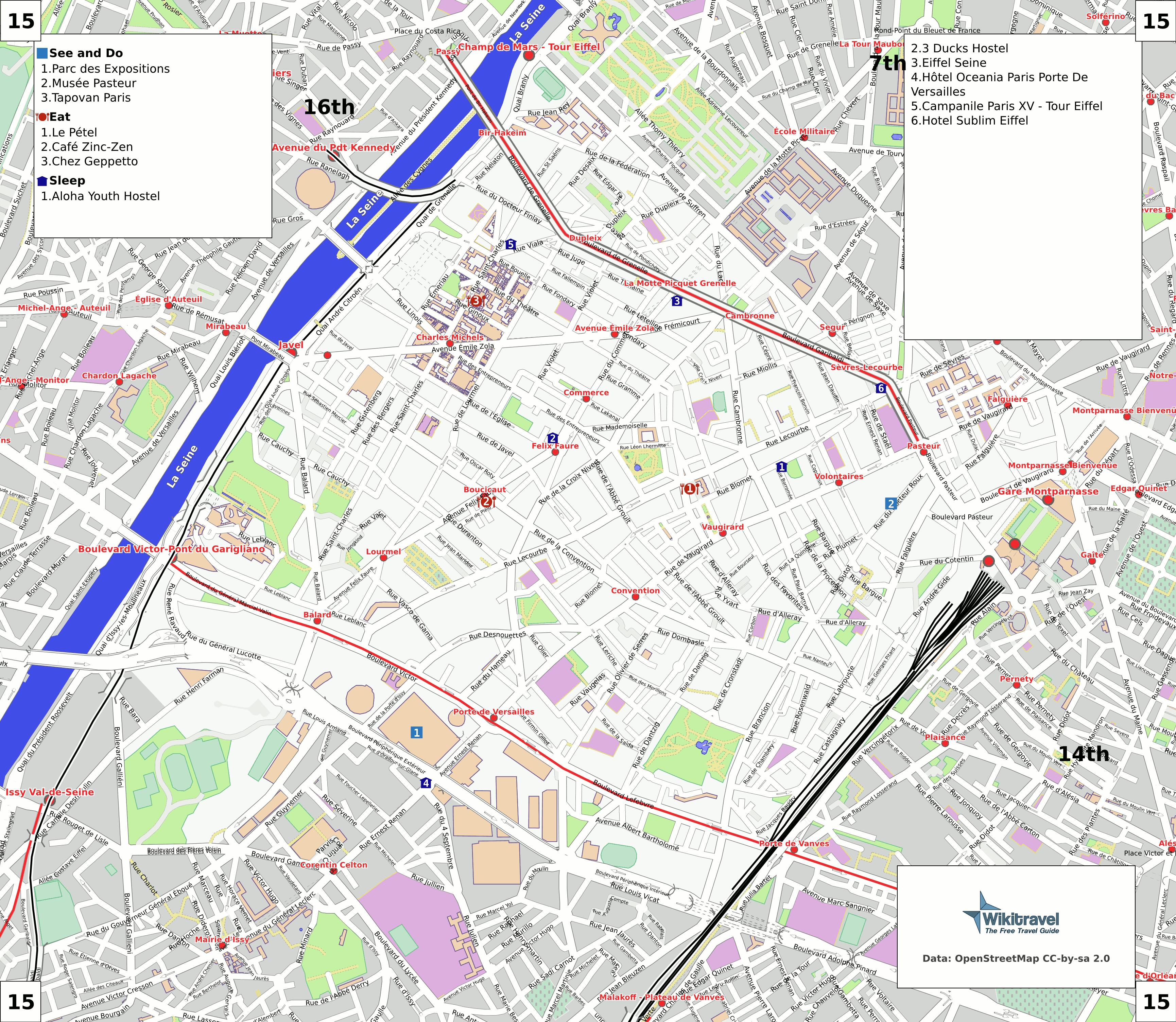 Plan 15ème Arrondissement Paris 