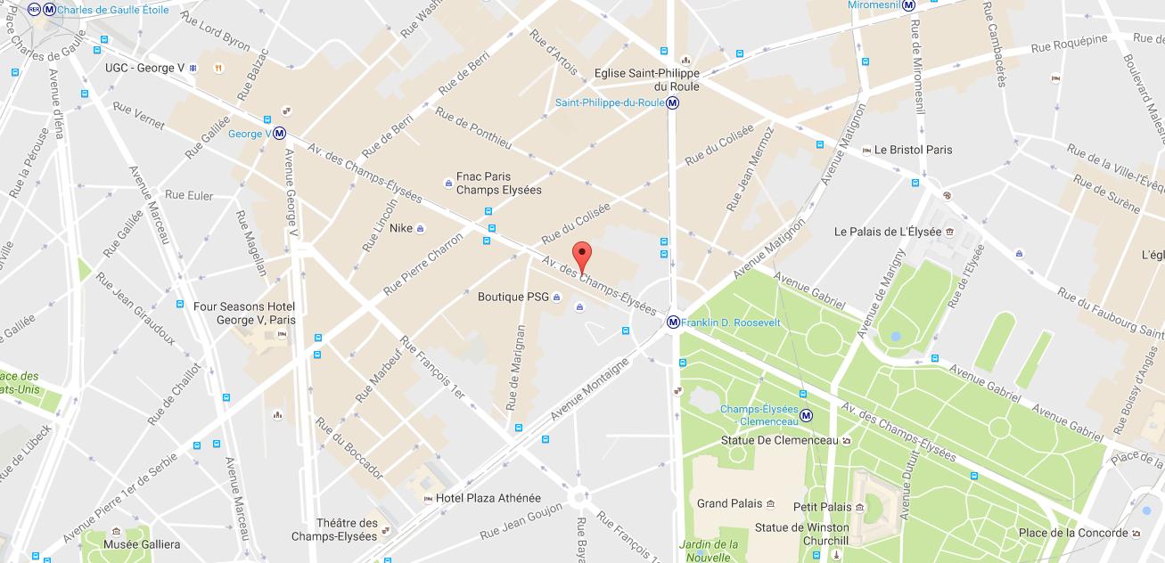 Paris Champs Elysees Map