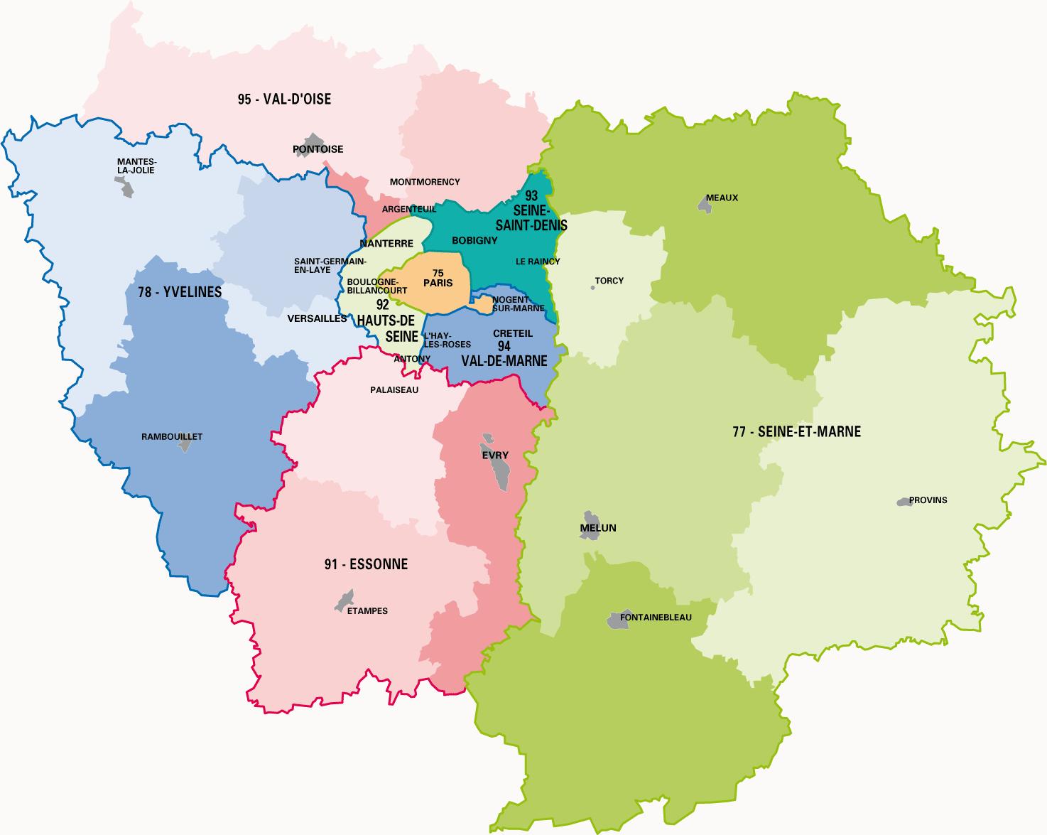 Plan Region Parisienne Carte Region Parisienne France