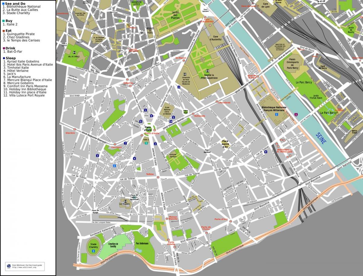 Carte 13ème arrondissement Paris