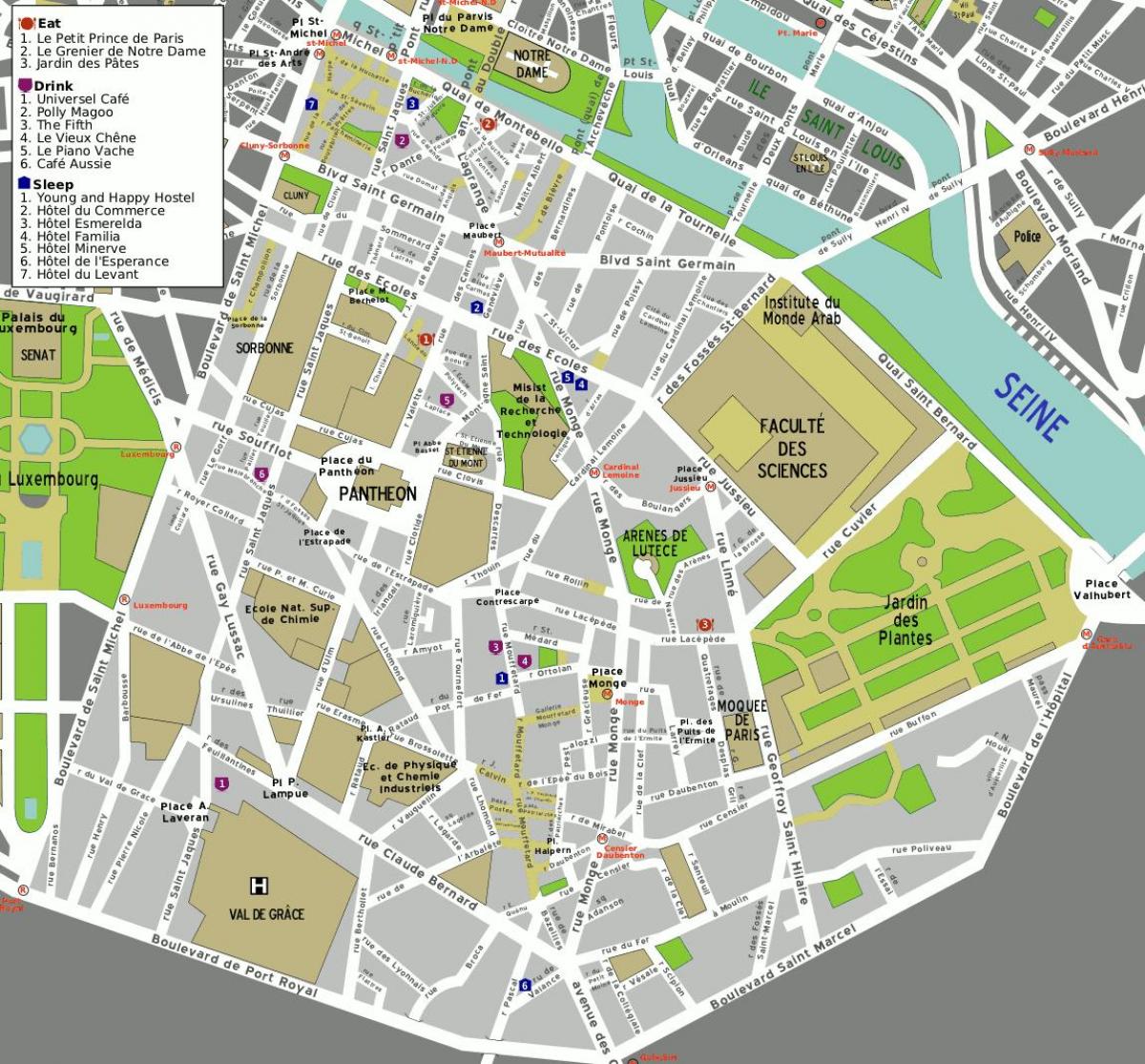 Carte 5ème arrondissement Paris