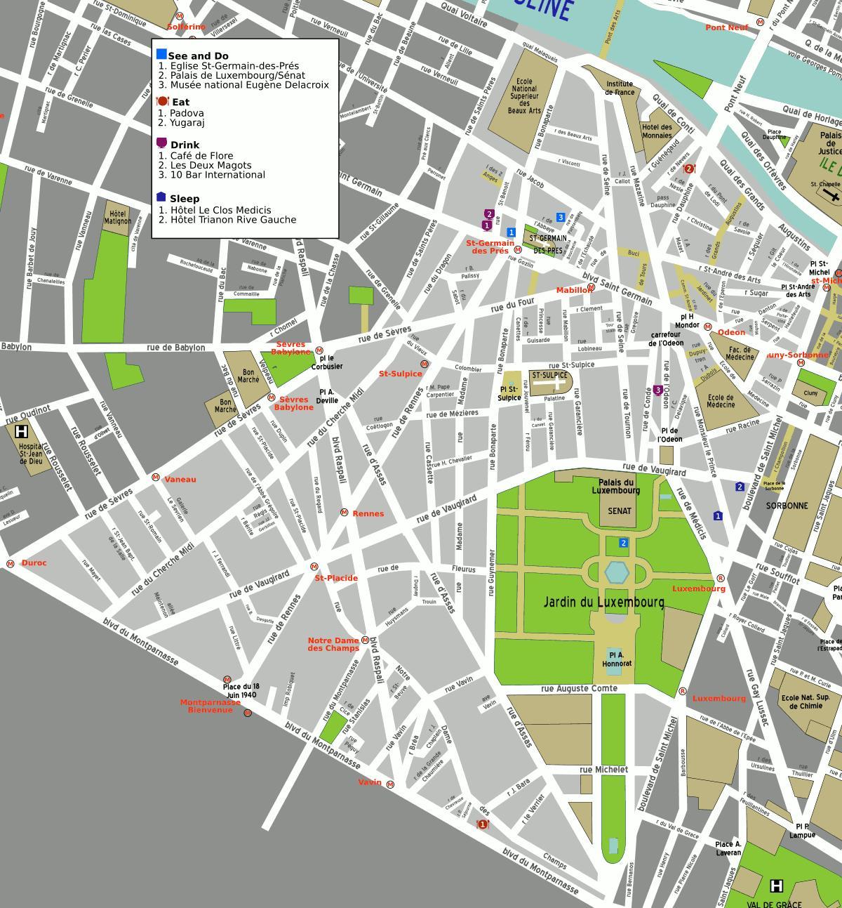 Carte 6ème arrondissement Paris