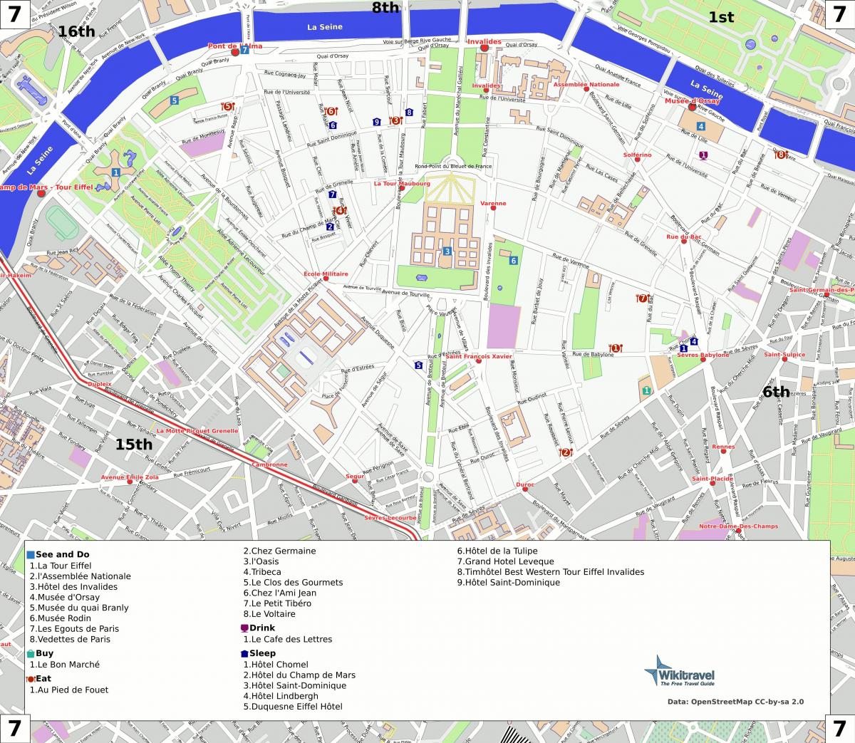 Carte 7ème arrondissement Paris