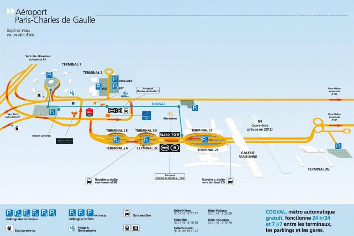 Carte aeroport Charles de Gaulle