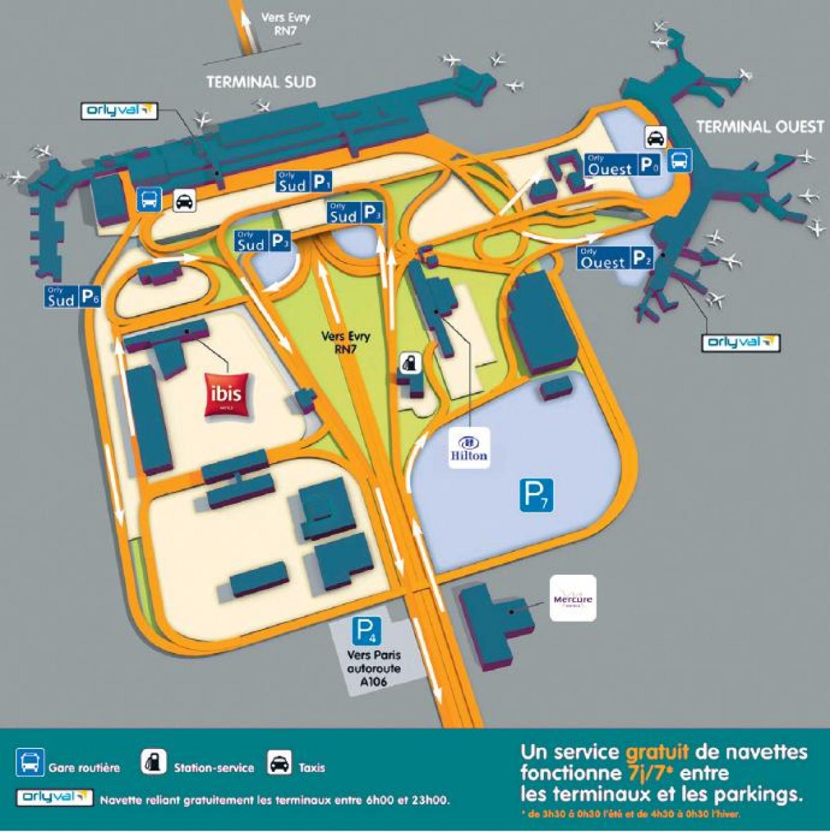 Carte aeroport Orly