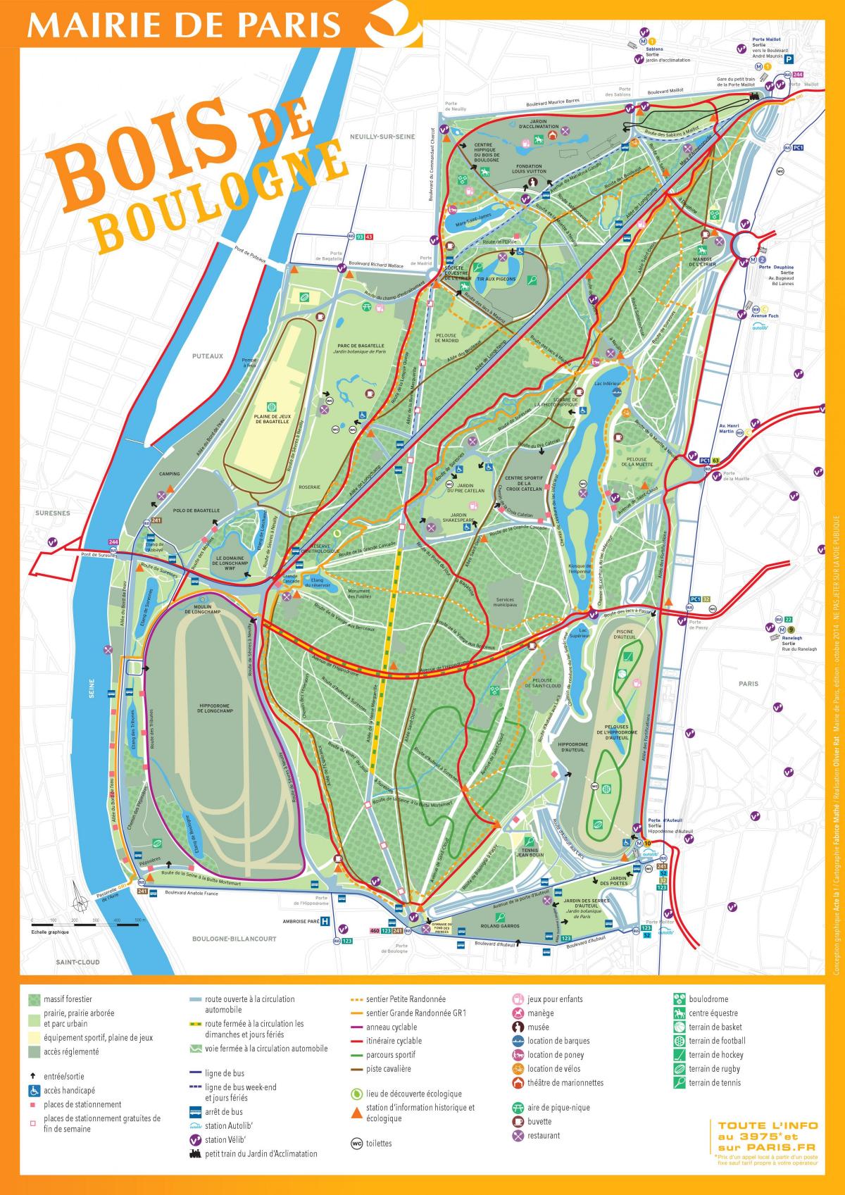 Carte Bois de Boulogne