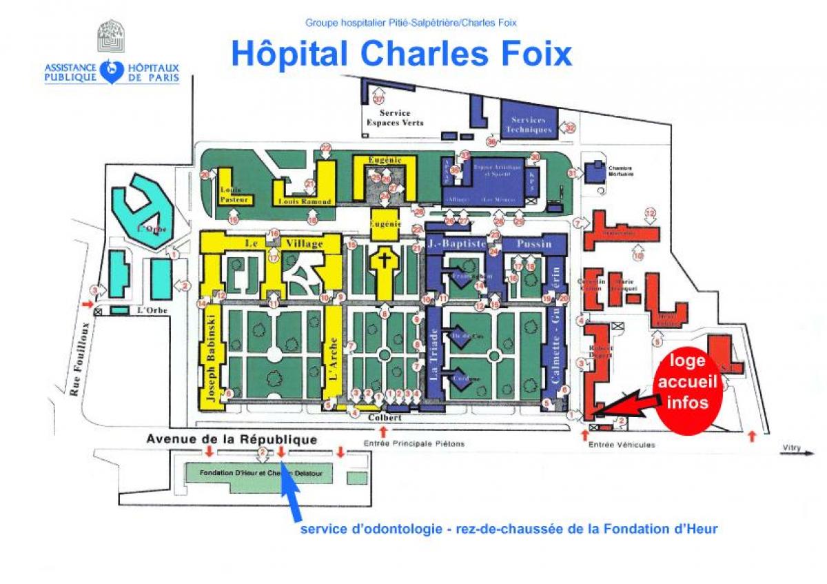 Carte hopital Charles-Foix