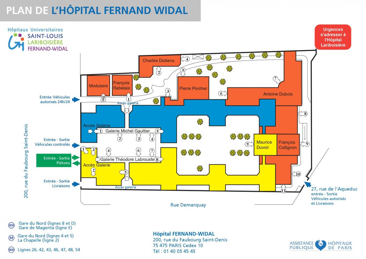 Carte hopital Fernand-Widal