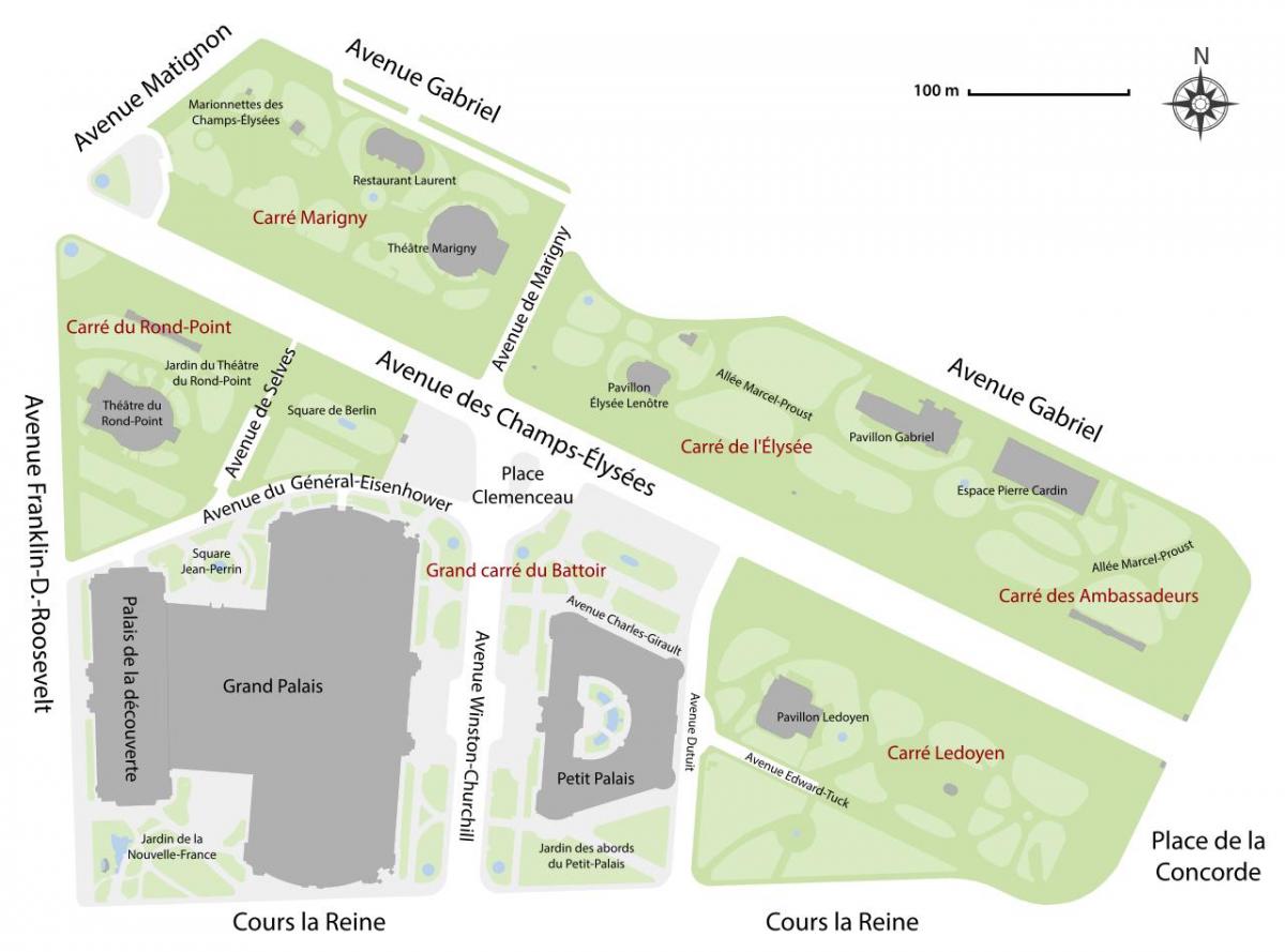 Carte Jardins des Champs-Élysées
