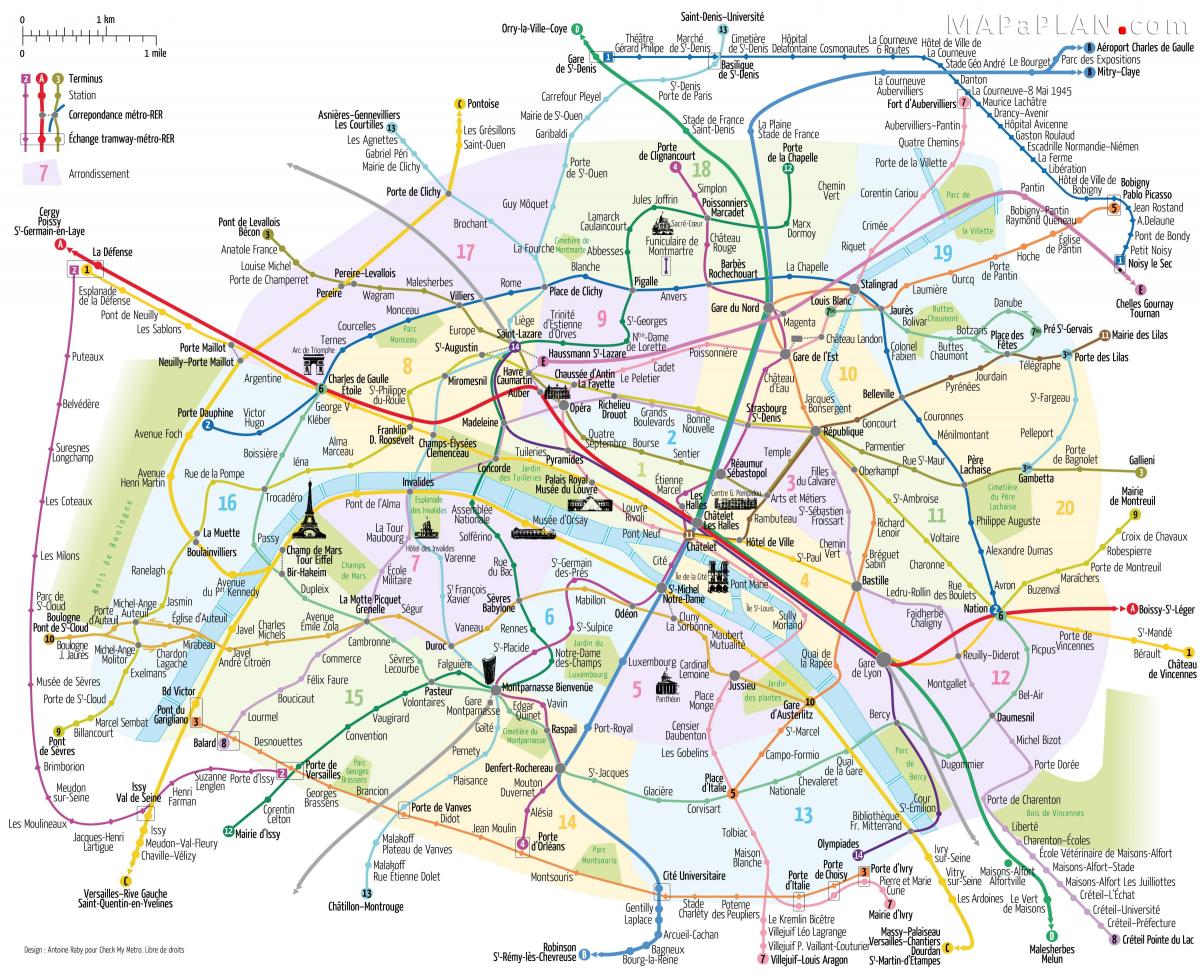 Carte metro Paris