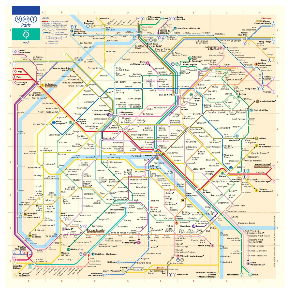 Carte métro Paris