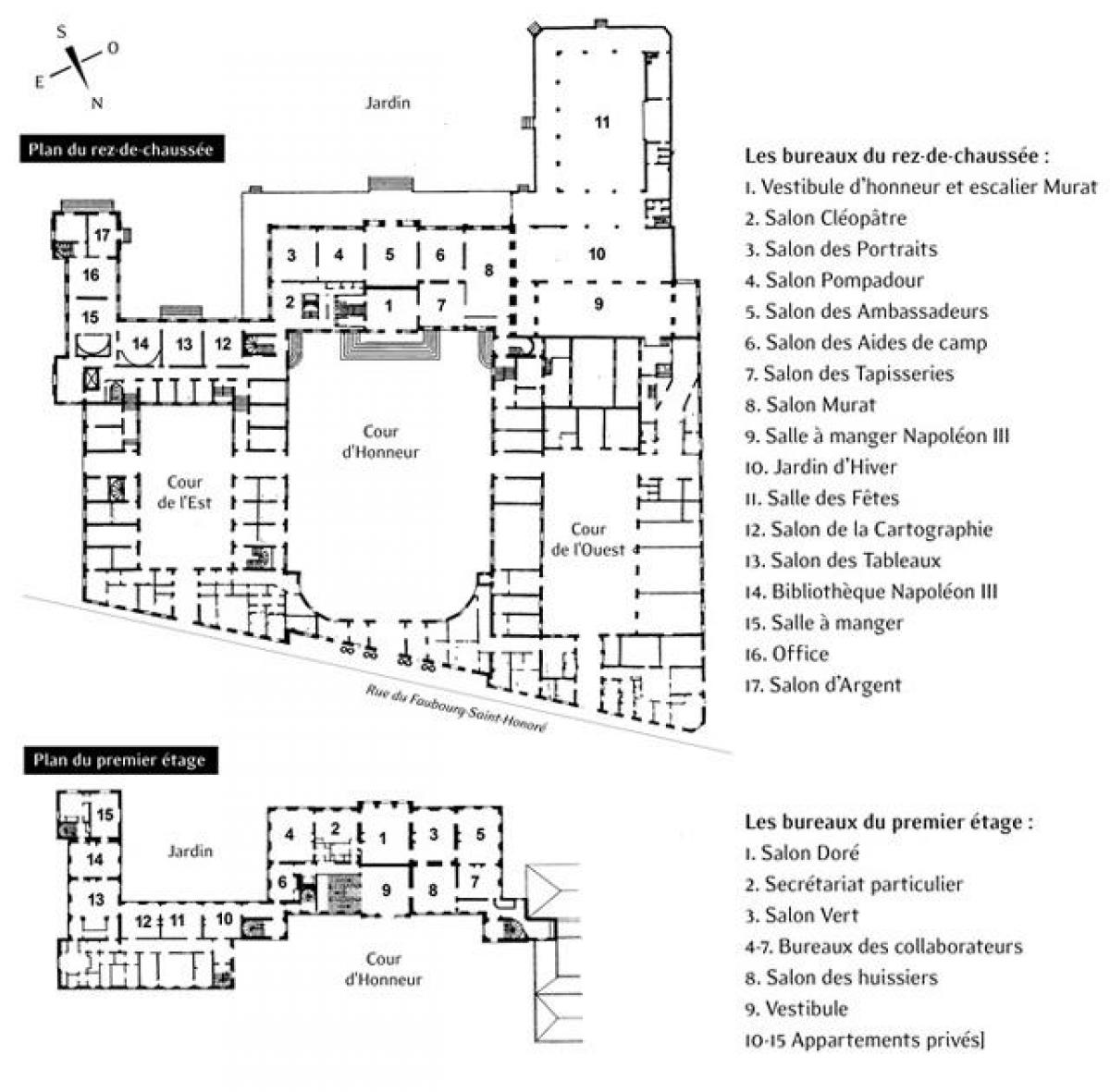 Carte Palais de l'Élysée