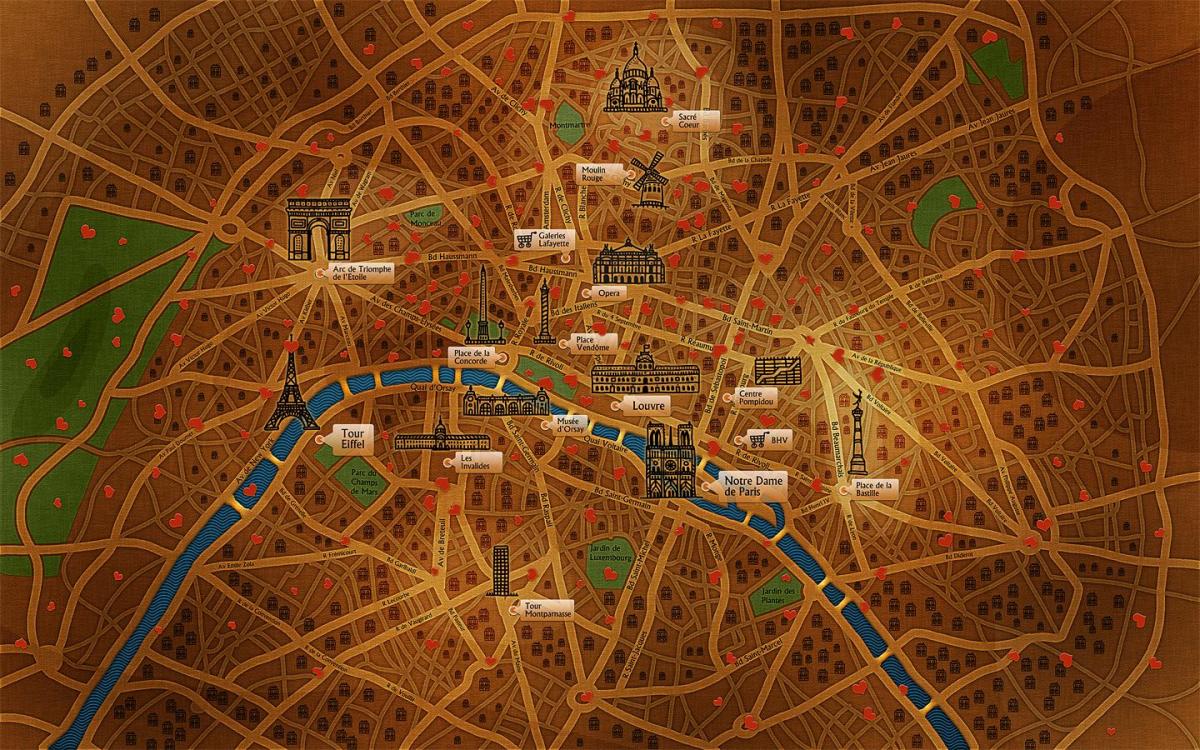 Carte Paris fond d'écran