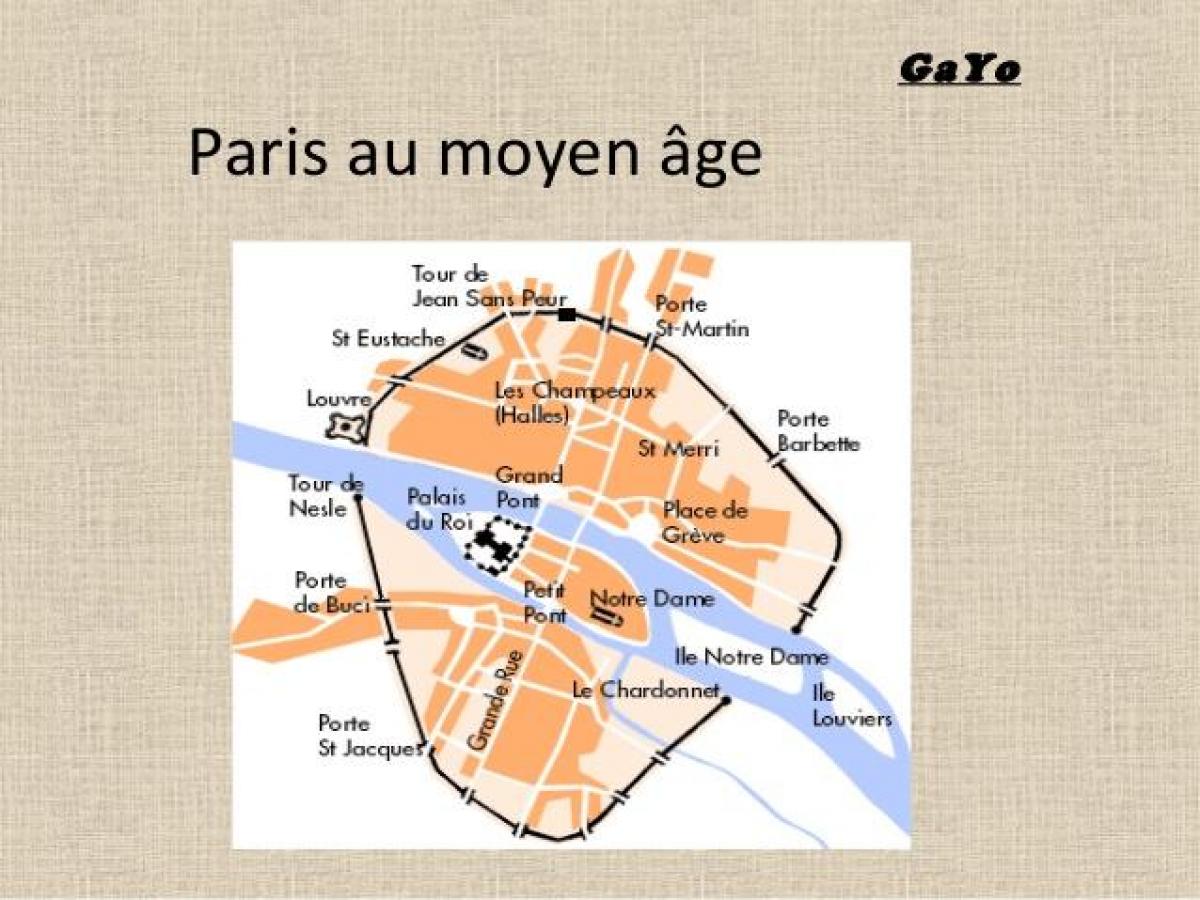 Carte Paris Moyen-age