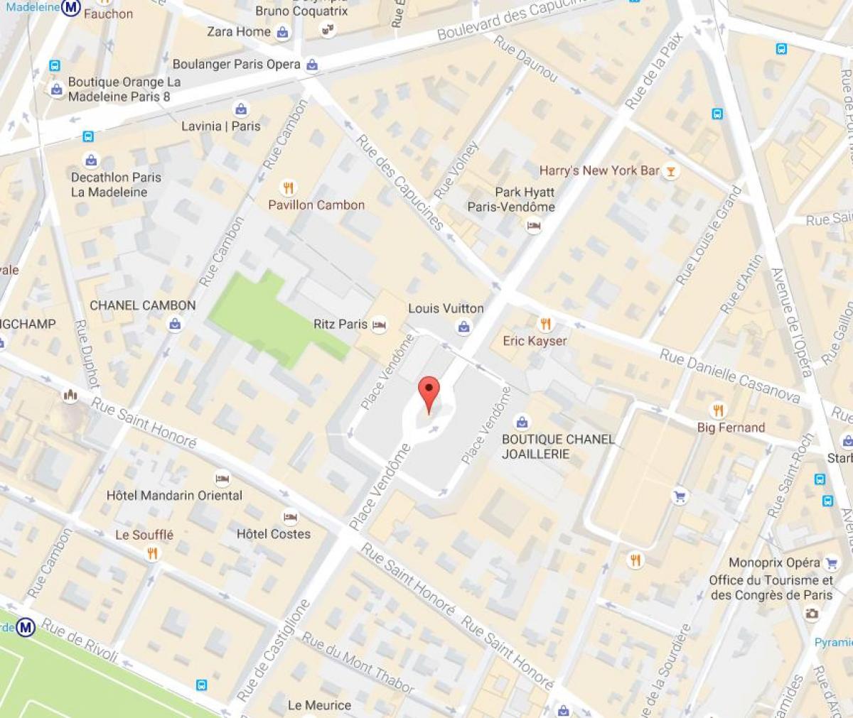 Carte Place Vendôme