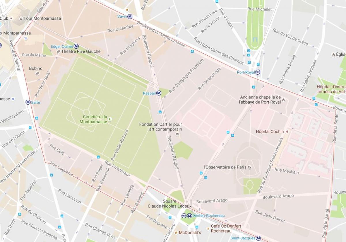 Carte quartier Montparnasse