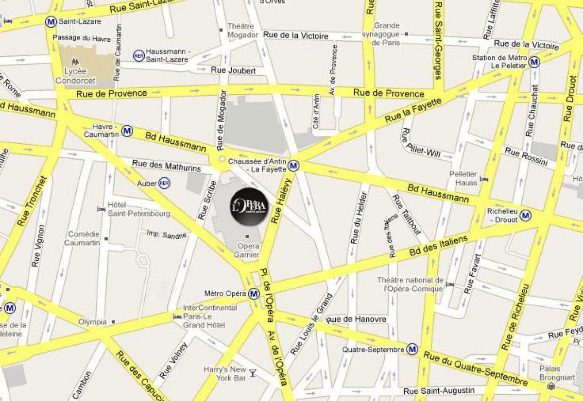 Carte quartier opera Paris