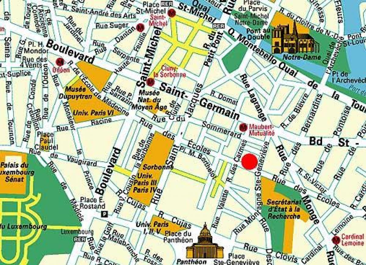 Carte quartier Saint Michel Paris