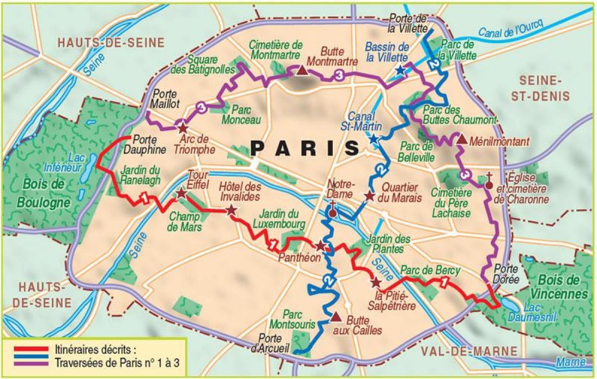 Carte randonnée Paris