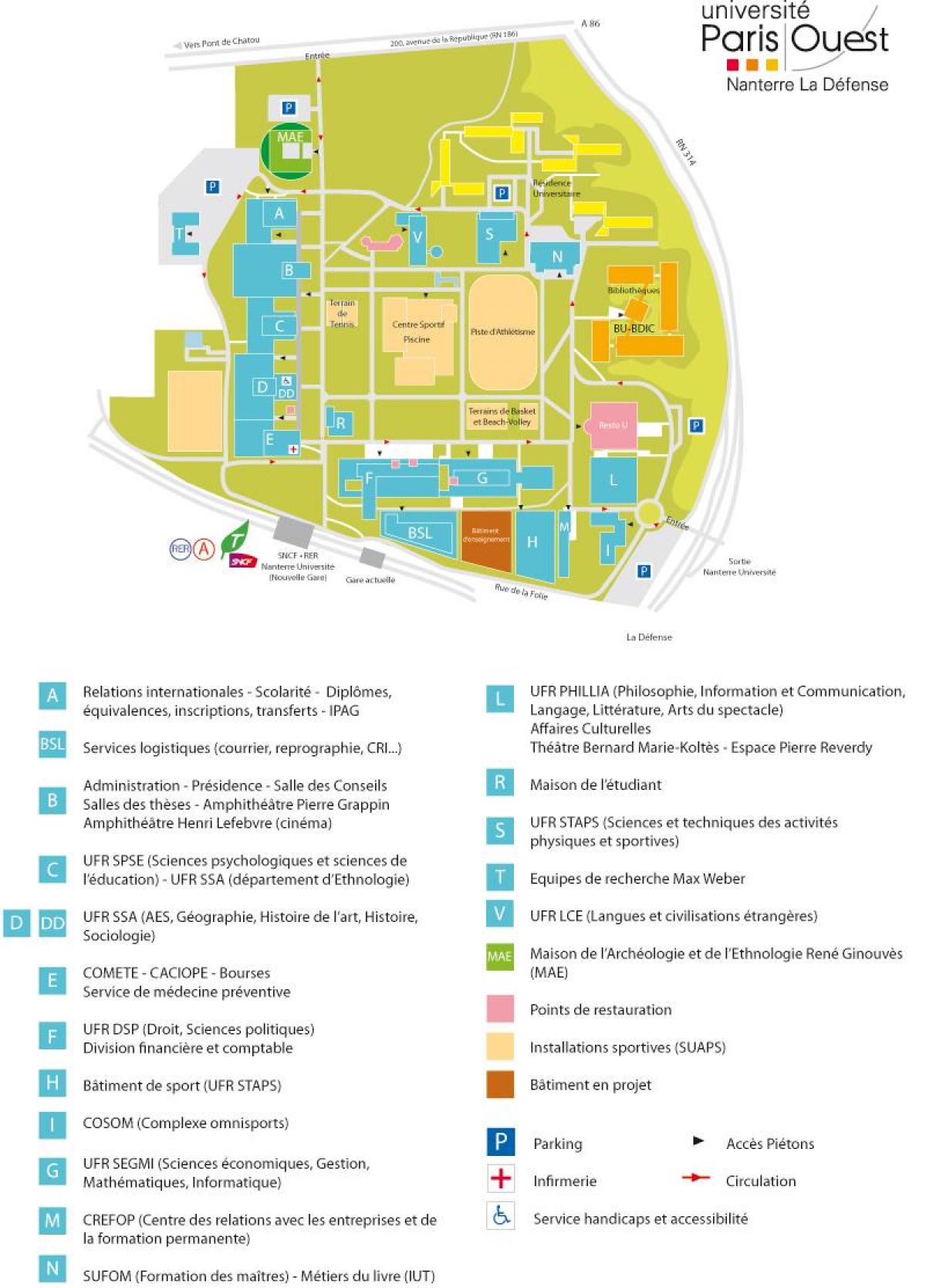 Carte université Nanterre