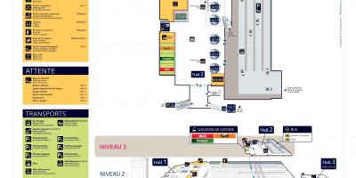 Carte de la Gare Montparnasse Niveau 3 Pasteur