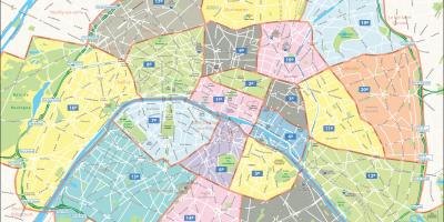 Carte des arrondissements Paris