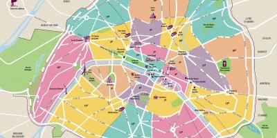 Carte des attractions Paris
