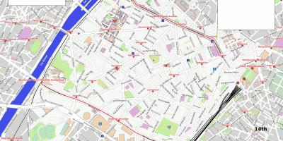 Carte du 15ème arrondissement Paris