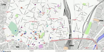 Carte du 18ème arrondissement Paris