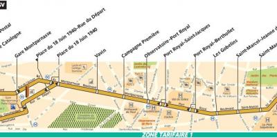Carte du bus Paris ligne 91