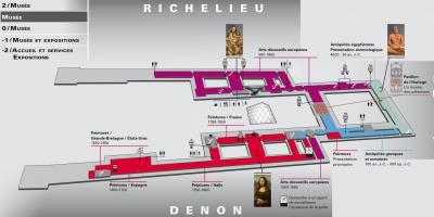 Carte du musée du Louvre Niveau 1