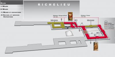 Carte du musée du Louvre Niveau 2