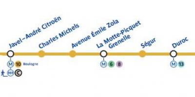 Carte du métro Paris ligne 10