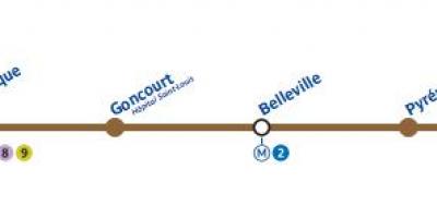 Carte du métro Paris ligne 11