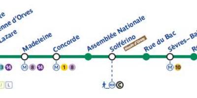 Carte du métro Paris ligne 12