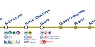 Carte du métro Paris ligne 3