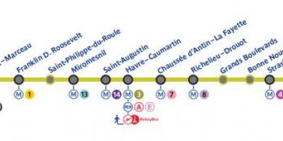 Carte du métro Paris ligne 9