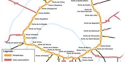 Carte du périphérique Paris