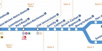 Carte du RER B