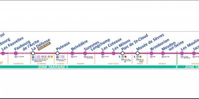 Carte du tramway Paris T2